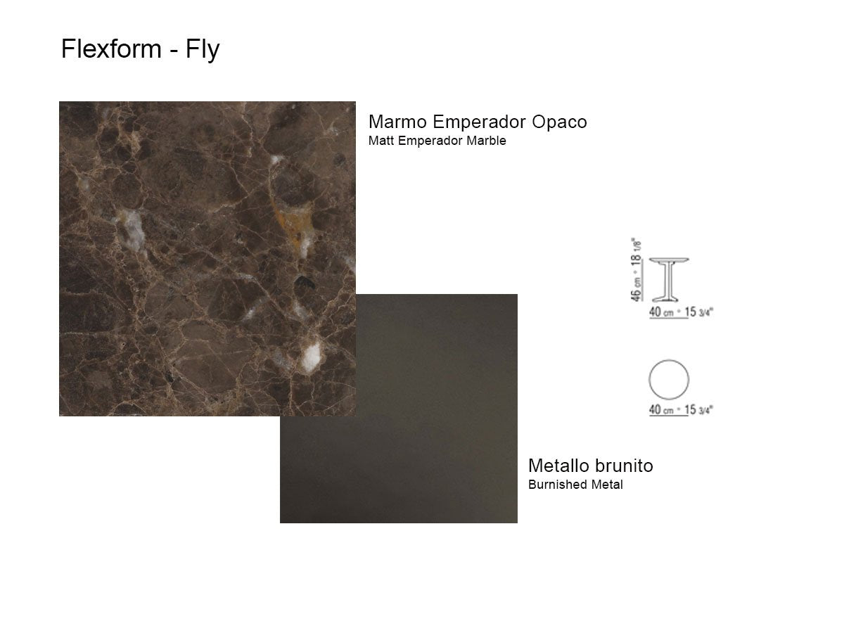 Flexform Fly Tavolino Ø40 - Brunito / Marmo Emperador Opaco | Il mio negozio