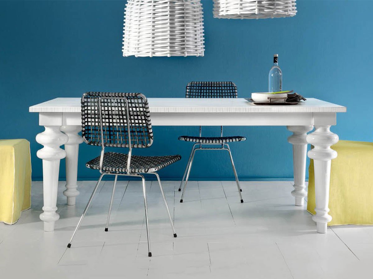 Gervasoni Gray 34 CR Tavolo Estensibile - Rovere Laccato Bianco / Gambe Porcellana | Il mio negozio