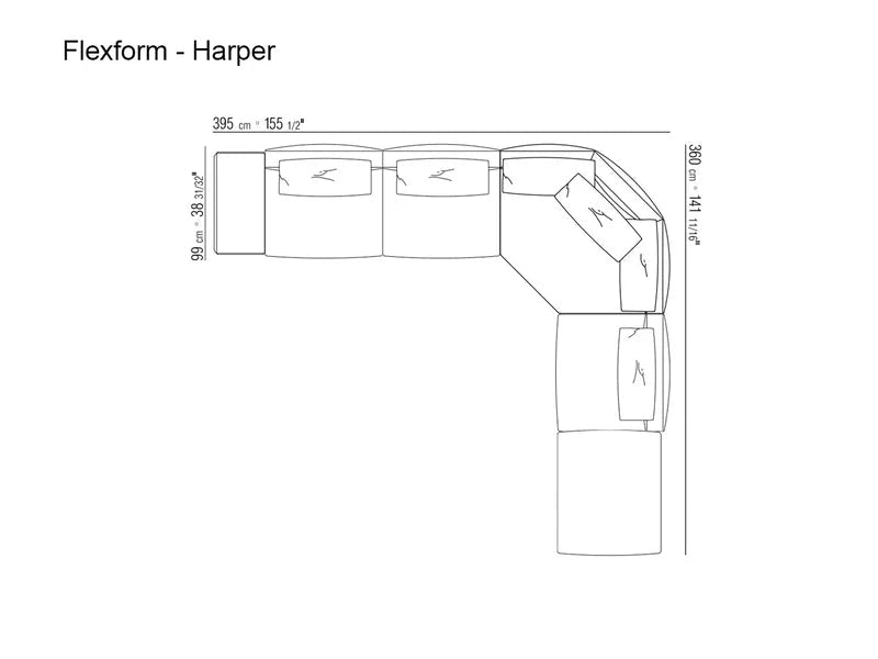 Flexform Harper Composizione Divano – Emerald 1315