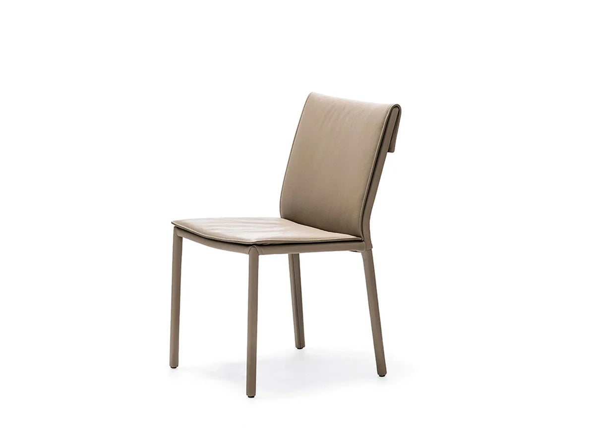 Cattelan Italia Isabel Sedia Senza Braccioli - Schienale Basso / Pelle Tortora 950 | Il mio negozio