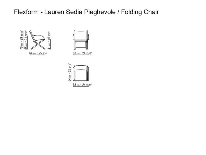 Flexform Lauren Sedia Pieghevole - Tabacco 5015 / Rovere Impiallacciato effetto Grezzo