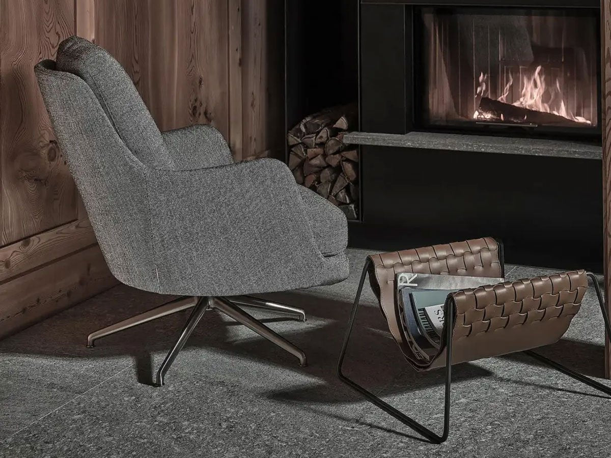 Flexform Marley Poltrona girevole con base in metallo - Elba 383 / Satinato | Il mio negozio