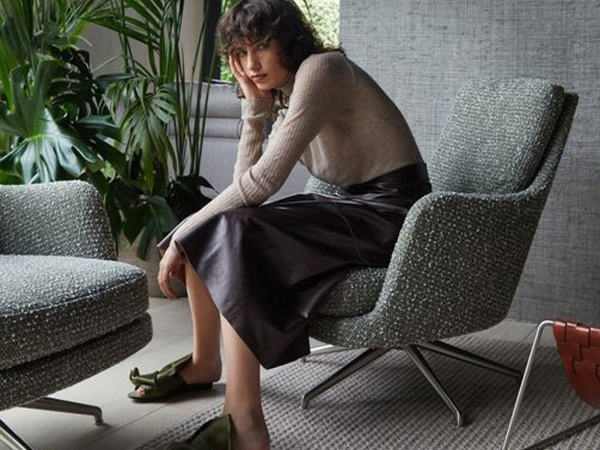 Flexform Marley Poltrona girevole con base in metallo - Elba 383 / Satinato | Il mio negozio