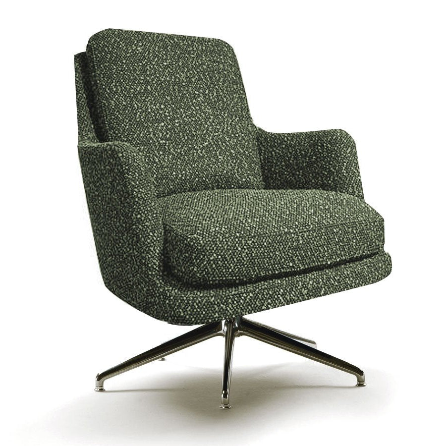 Flexform Marley Poltrona girevole con base in metallo - Elba 383 / Satinato | Il mio negozio