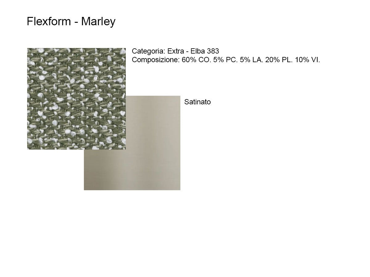 Flexform Marley Poltrona girevole con base in metallo - Elba 383 / Satinato | Il mio negozio