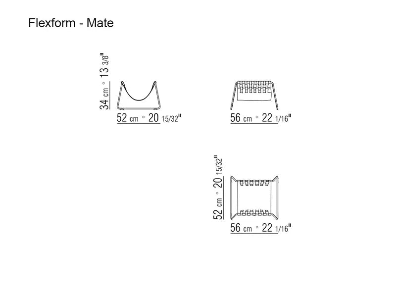 Flexform Mate Portariviste – Metallo Satinato/Cuoio Tabacco 5015