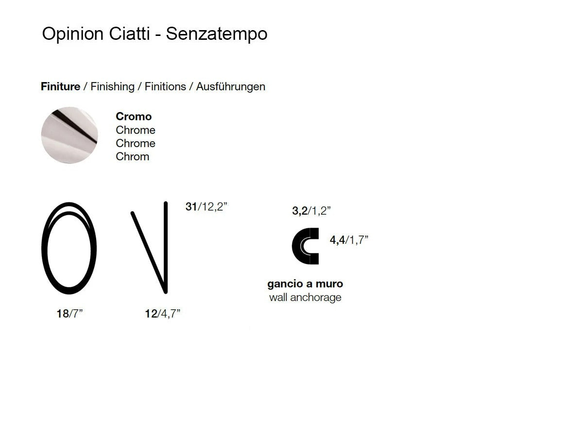 Opinion Ciatti Senzatempo Appendiabiti Cromo - A Parete 3 Elementi