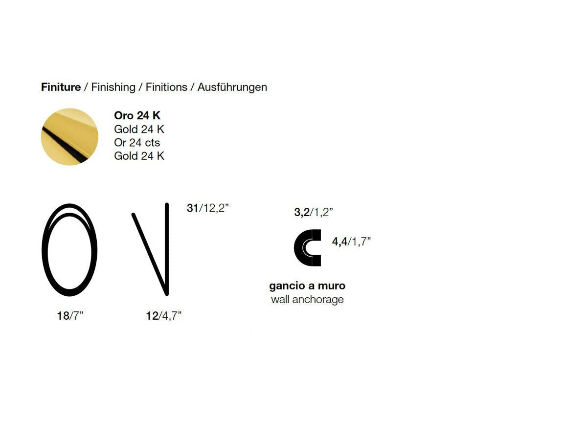 Opinion Ciatti Senzatempo Appendiabiti Oro - A Parete 3 Elementi | Il mio negozio