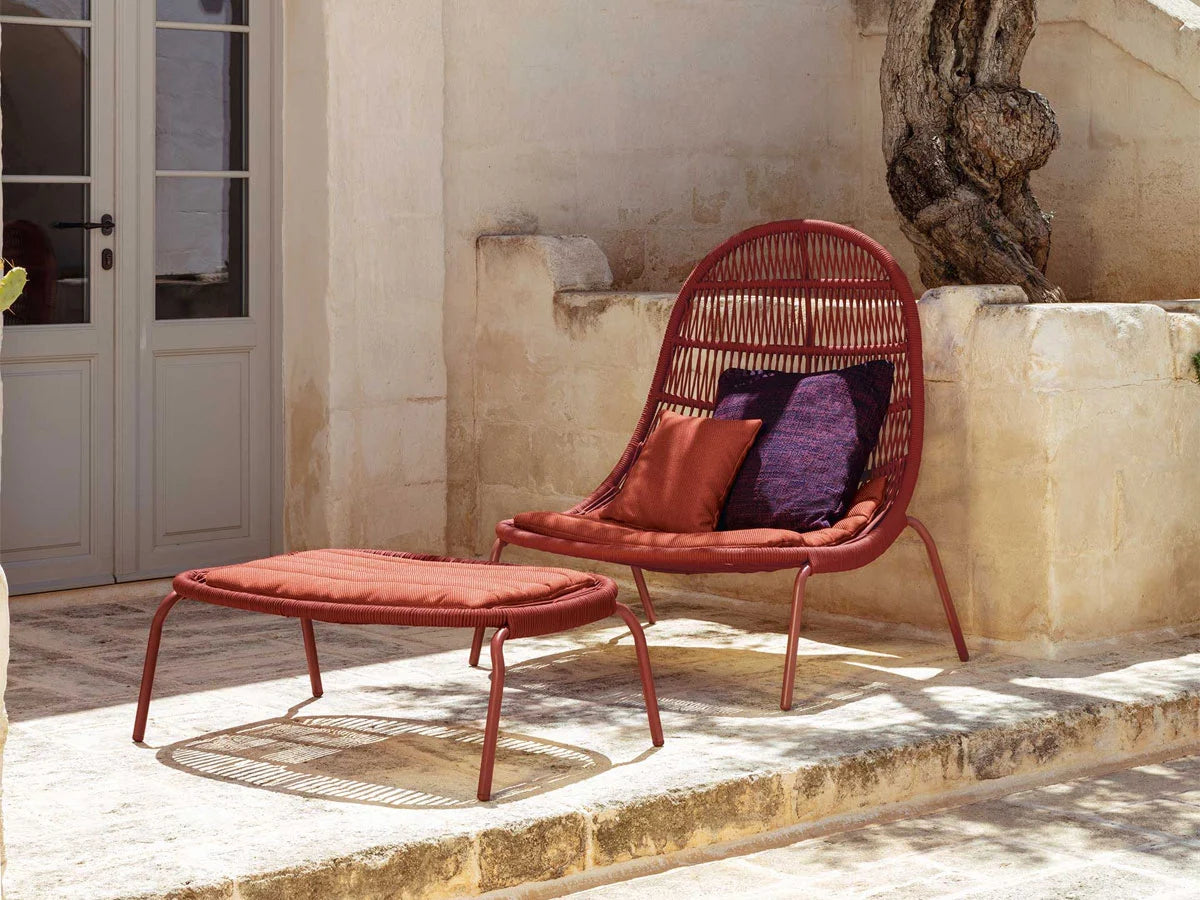 Talenti Panama Lounge Armchair - Rosso con Cuscino Twill Rust