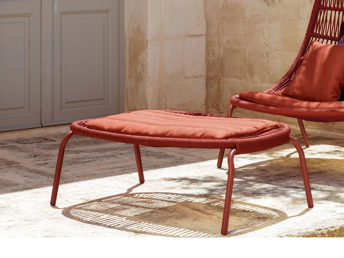 Talenti Panama Pouf - Rosso con Cuscino in Twill Rust