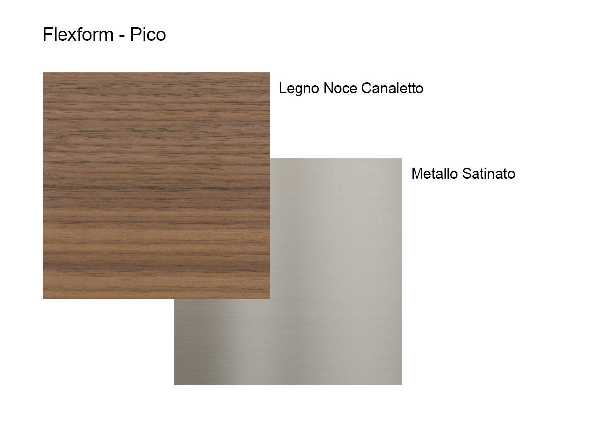 Flexform Pico Tavolino – Noce Canaletto / Metallo Satinato | Il mio negozio