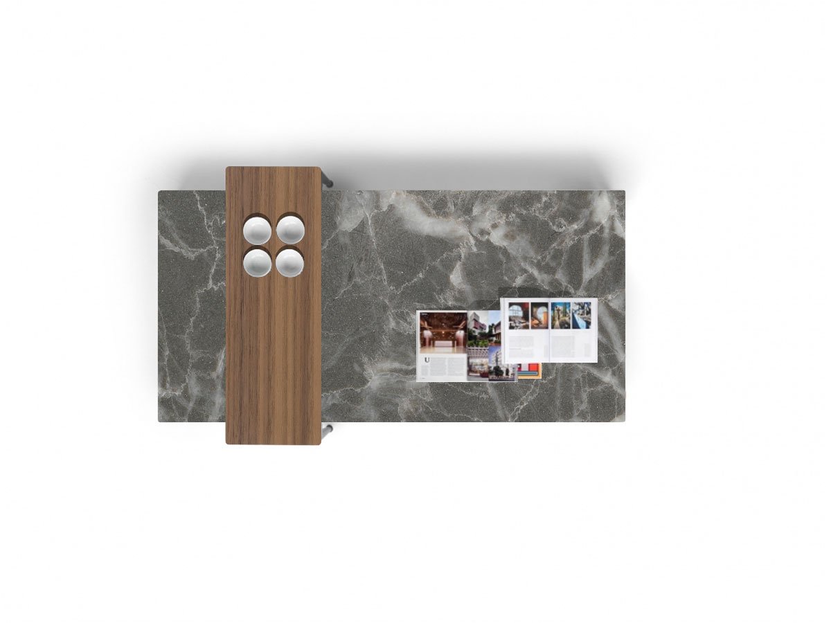 Flexform Pico Tavolino – Marmo Grigio Stardust Opaco / Metallo Satinato | Il mio negozio