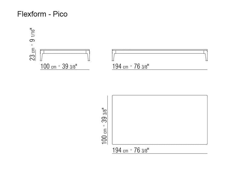 Flexform Pico Tavolino – Marmo Grigio Stardust Opaco / Metallo Satinato