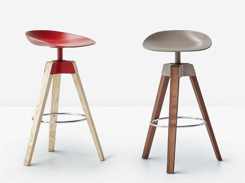 Bonaldo Plumage Sgabello Noce/Antracite