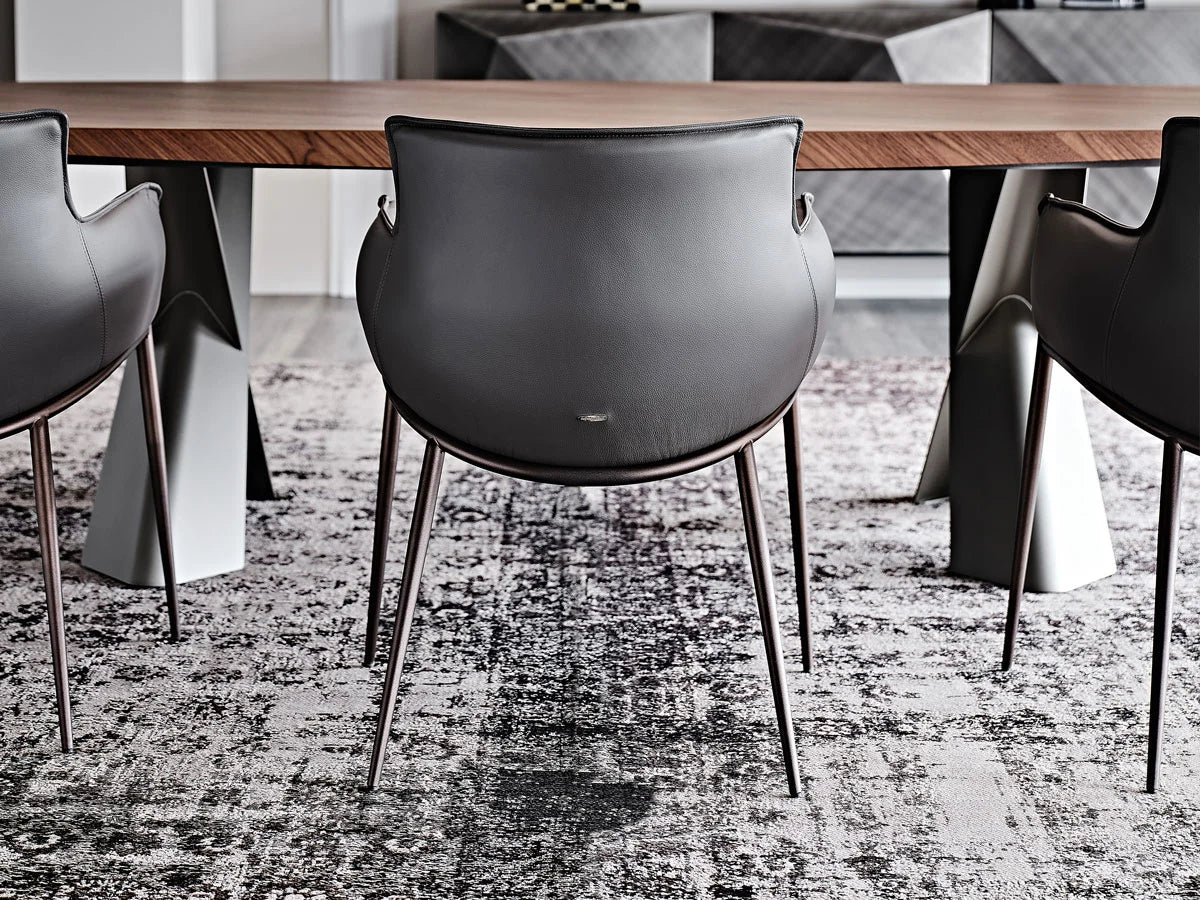 Cattelan Italia Rhonda Sedia - Pelle 953 Ardesia / GFM18 | Il mio negozio