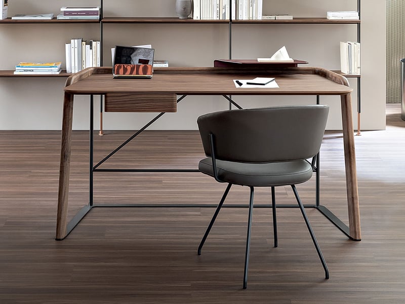 Bonaldo Scriba Scrittoio - Antracite Opaco / Cuoio F24