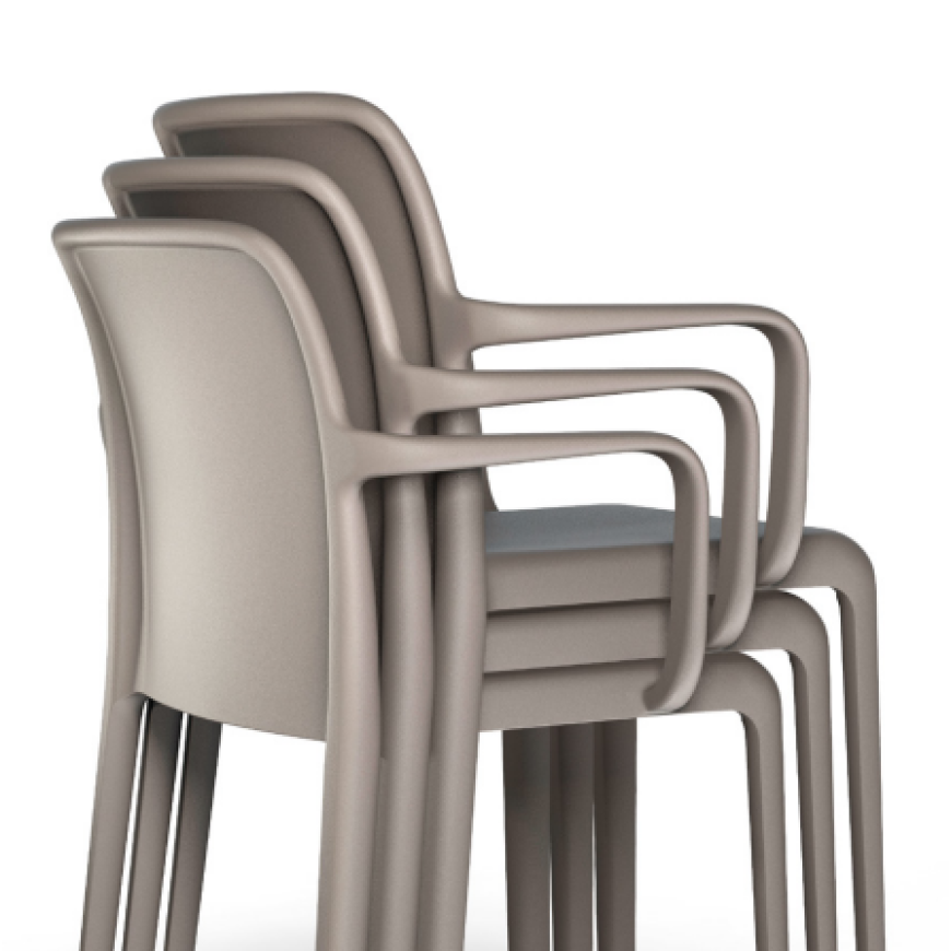 Abitarearreda Sedia Bayo con braccioli in polipropilene Connubia | Il mio negozio