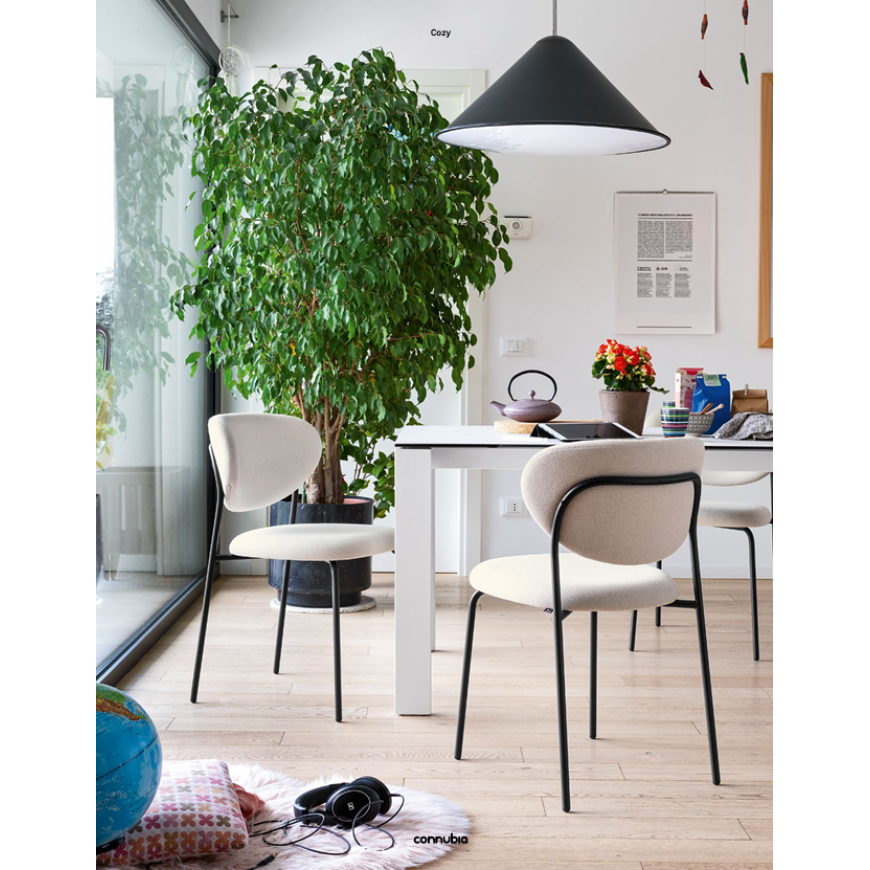 Abitarearreda Sedia Cozy con struttura in metallo Connubia | Il mio negozio