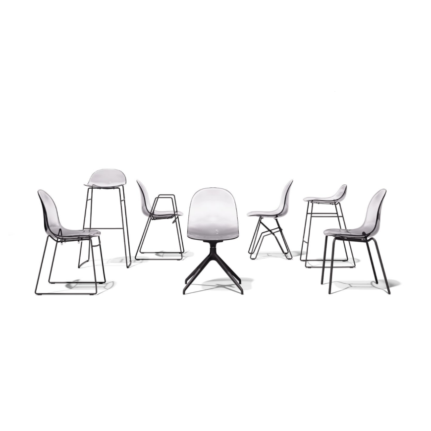 Abitarearreda Sedia Academy in metallo e policarbonato Connubia | Il mio negozio