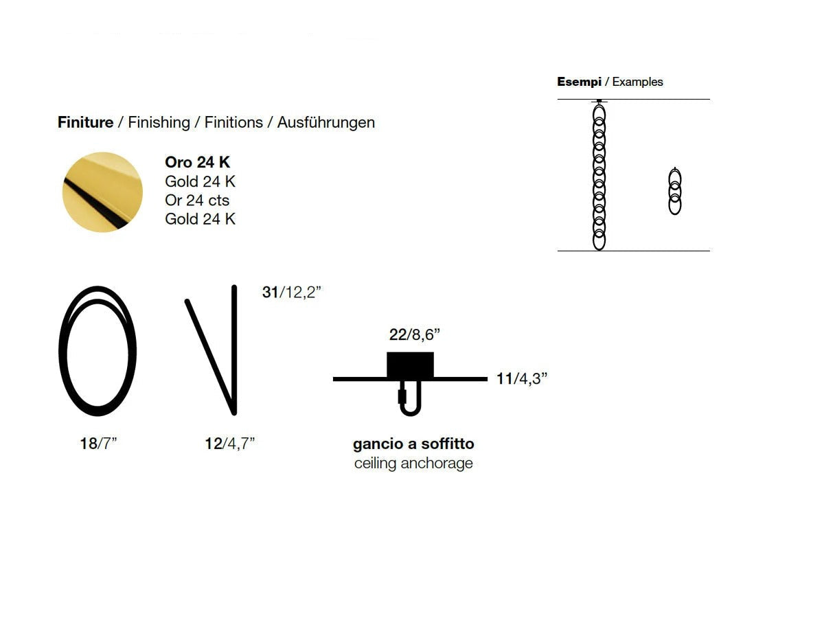 Opinion Ciatti Senzatempo Appendiabiti Oro - A Soffitto 11 Elementi | Il mio negozio