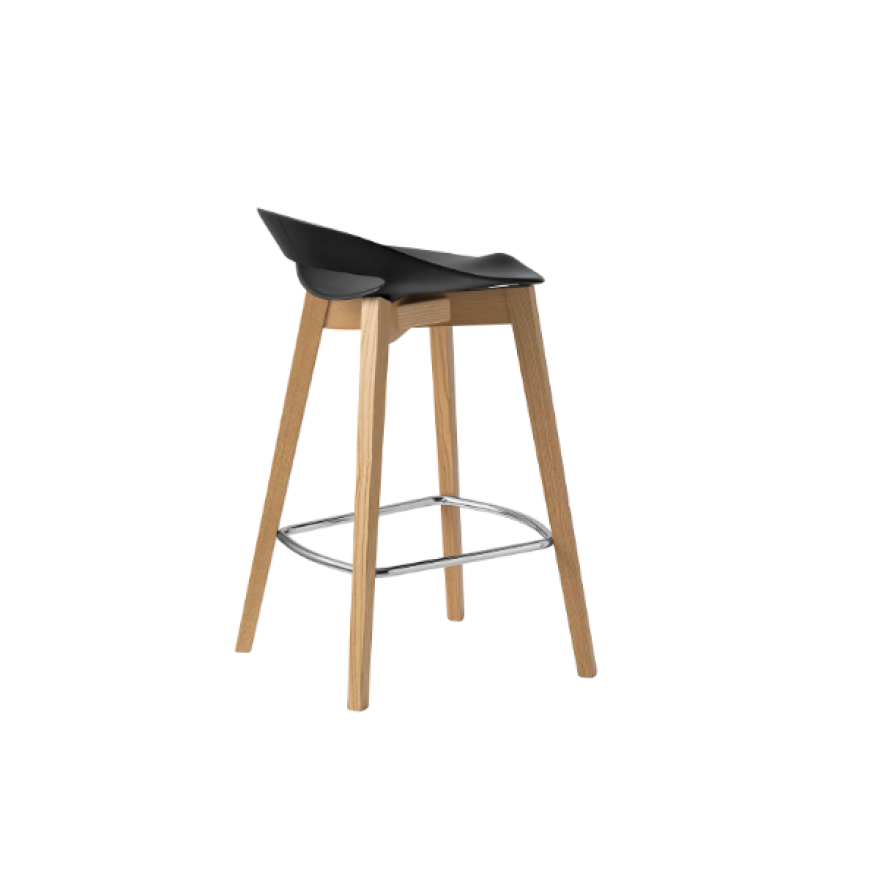 Abitarearreda Sgabello Cosmopolitan fisso con struttura in legno e seduta in polipropilene Connubia | Il mio negozio