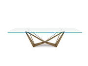 Cattelan Italia SkorpioTavolo - 240x120 Bronzo Spazzolato / Trasparente Extrachiaro | Il mio negozio