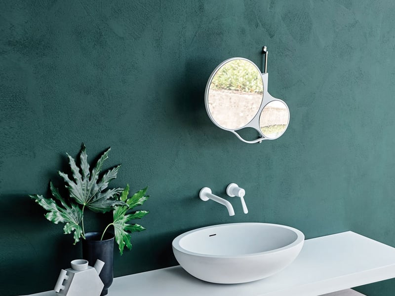 Agape Spin Specchio da Parete - Bianco