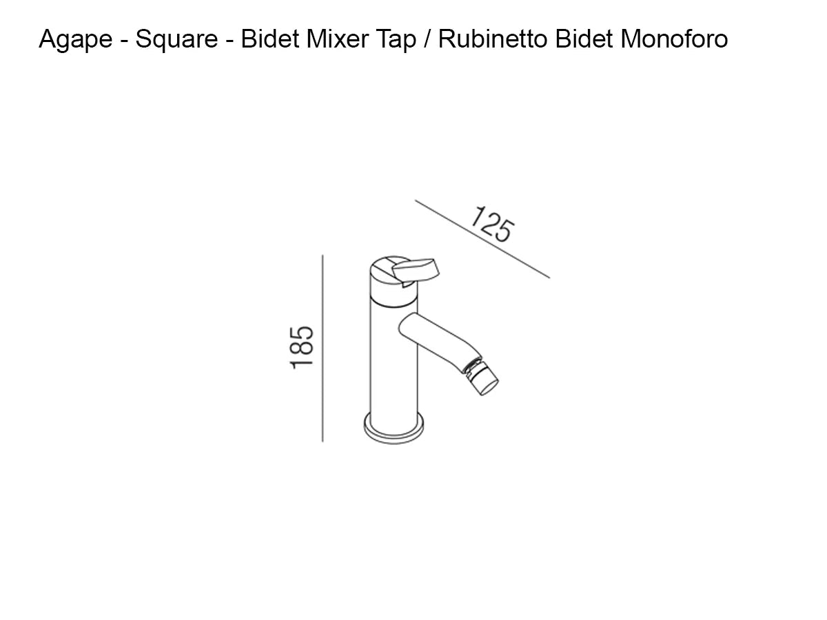 Agape Square Miscelatore Monoforo per Bidet