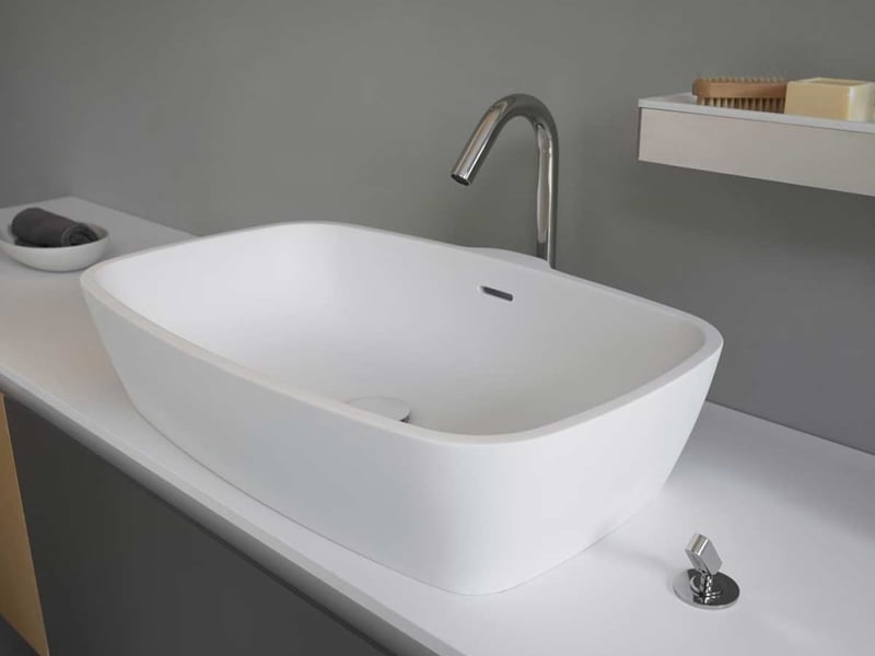 Agape Square Rubinetto da Piano per Lavabo e Miscelatore Joystick