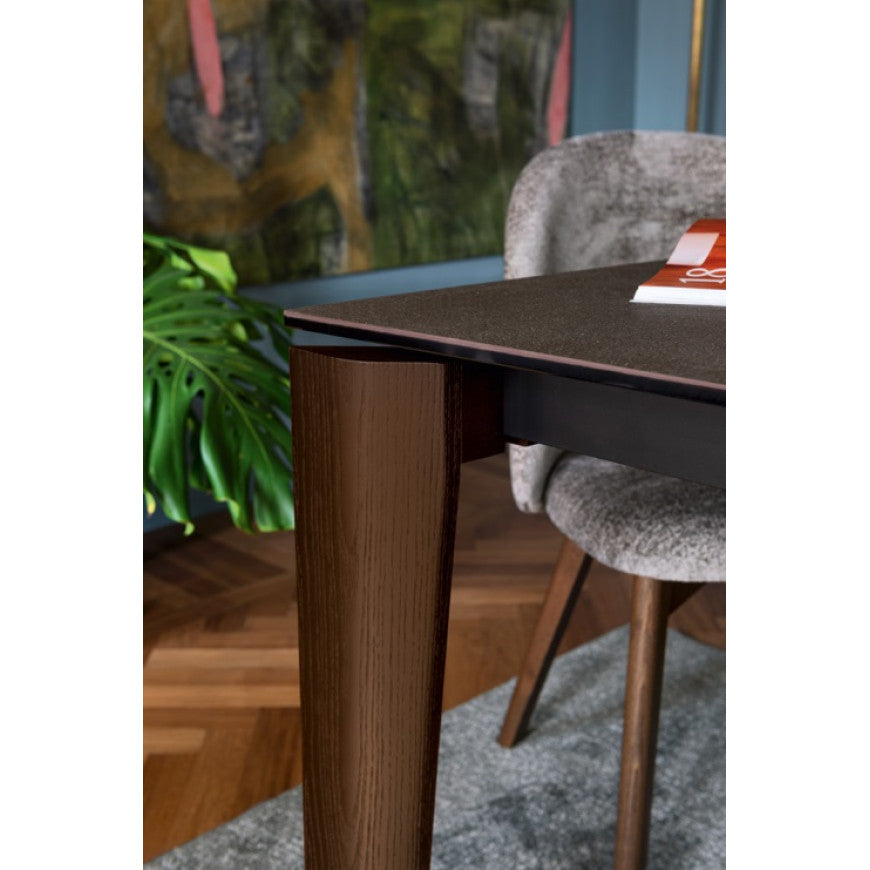 Abitarearreda Tavolo Band allungabile rettangolare con piede in legno Connubia | Il mio negozio