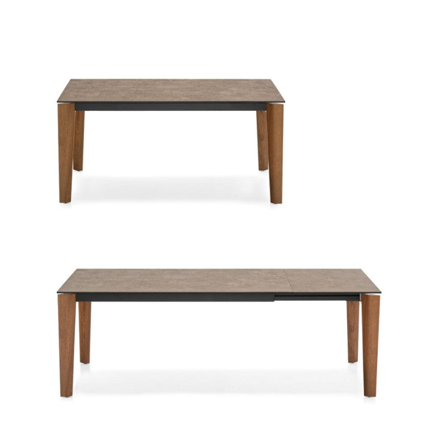 Abitarearreda Tavolo Band allungabile rettangolare con piede in legno Connubia | Il mio negozio