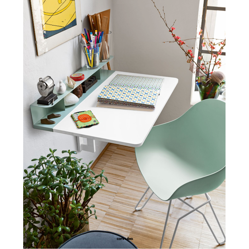 Abitarearreda Tavolo Quadro a muro pieghevole con mensola Connubia | Il mio negozio