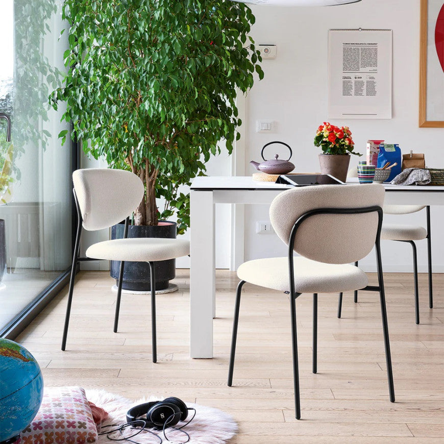 Abitarearreda Tavolo Dorian rettangolare allungabile con struttura in metallo Connubia | Il mio negozio