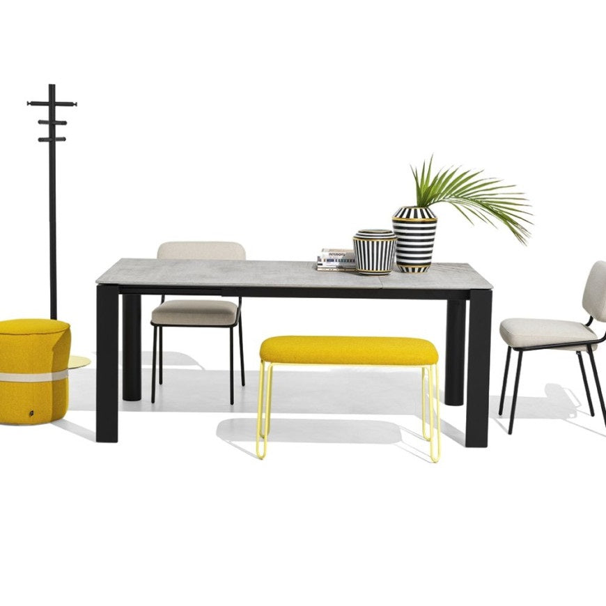 Abitarearreda Tavolo Dorian rettangolare allungabile con struttura in metallo Connubia | Il mio negozio