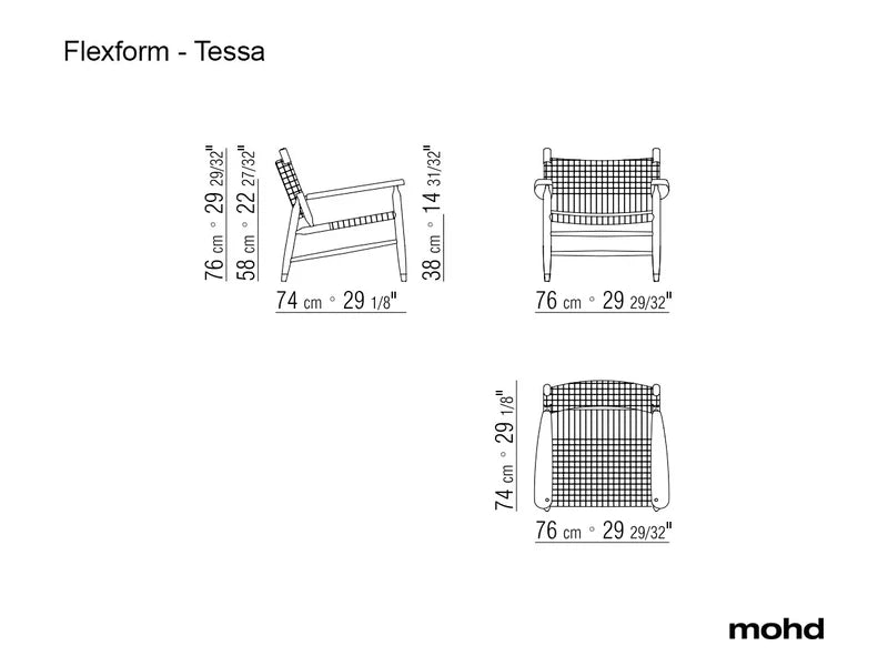 Flexform Tessa Poltrona – Noce Canaletto/Cat. Extra - Elvira 1722