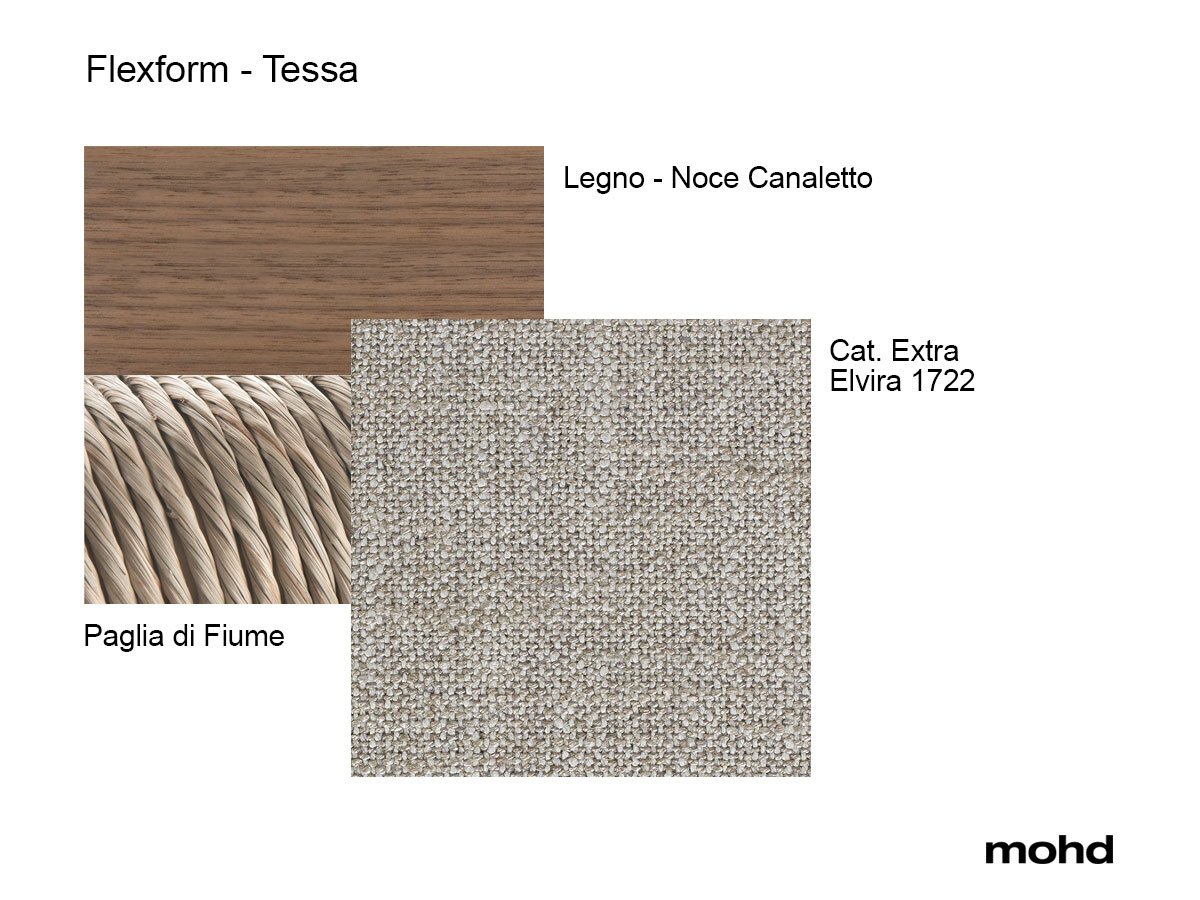 Flexform Tessa Poltrona – Noce Canaletto/Cat. Extra - Elvira 1722 | Il mio negozio