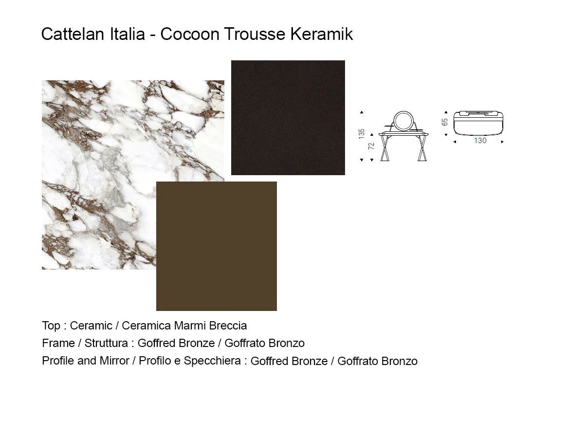 Cattelan Italia Cocoon Trousse Keramik Scrivania - Bronzo Goffrato / Bronzo Goffrato / Ceram | Il mio negozioica Breccia