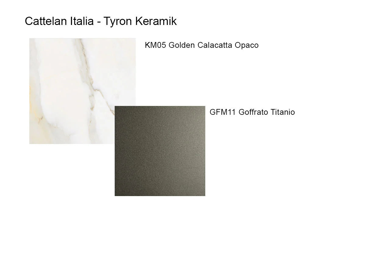 Cattelan Italia Tyron Keramik Tavolo- 240x120 sag. KM05 Golden Calacatta / GFM11 Titanio | Il mio negozio