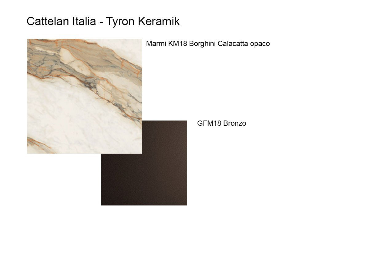 Cattelan Italia Tyron Keramik Tavolo - 240x120 sag. KM18 Borghini Calacatta / GFM18 Bronzo | Il mio negozio