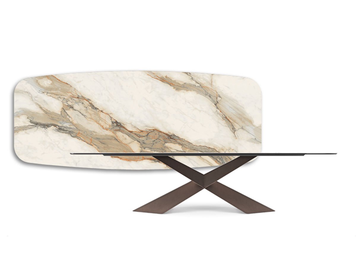 Cattelan Italia Tyron Keramik Tavolo - 240x120 sag. KM18 Borghini Calacatta / GFM18 Bronzo | Il mio negozio