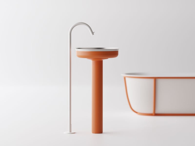 Agape Undici Inox Lavabo a Colonna