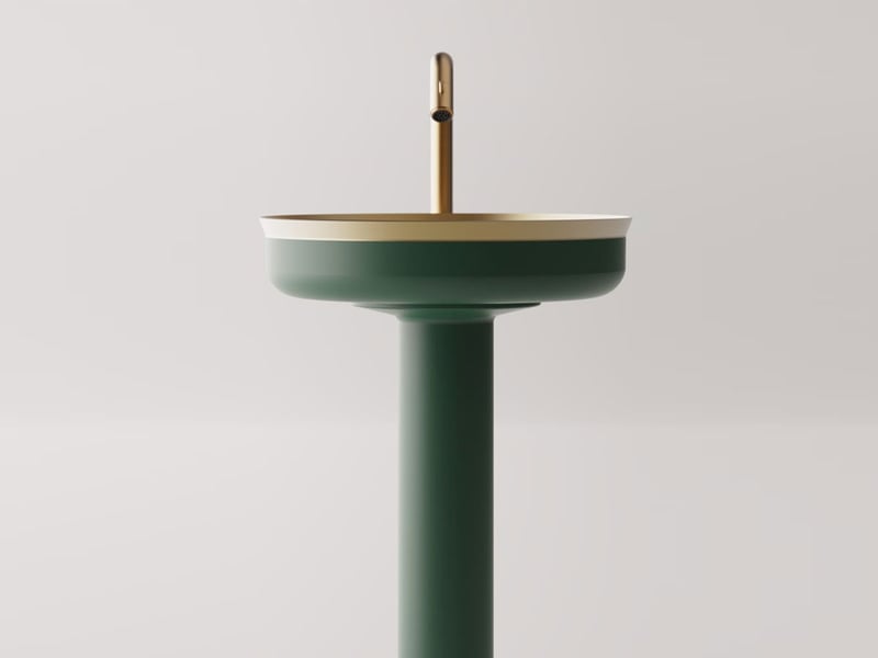 Agape Undici Inox Lavabo a Colonna