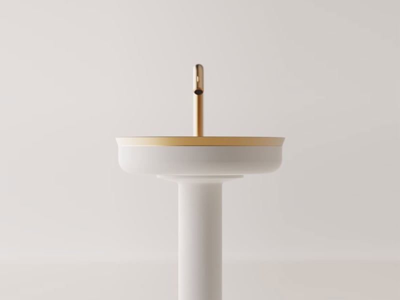 Agape Undici Inox Lavabo a Colonna