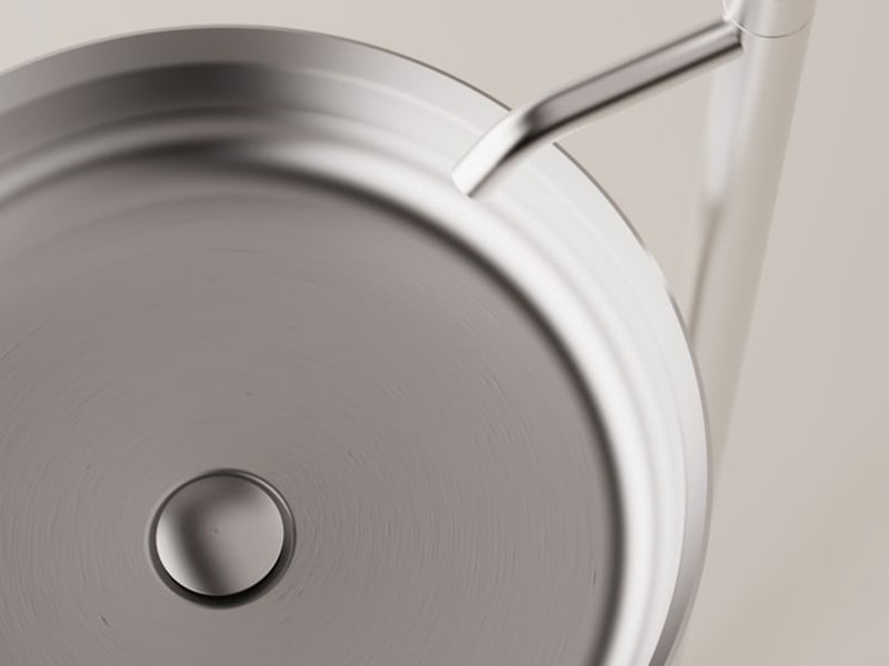 Agape Undici Inox Lavabo a Colonna