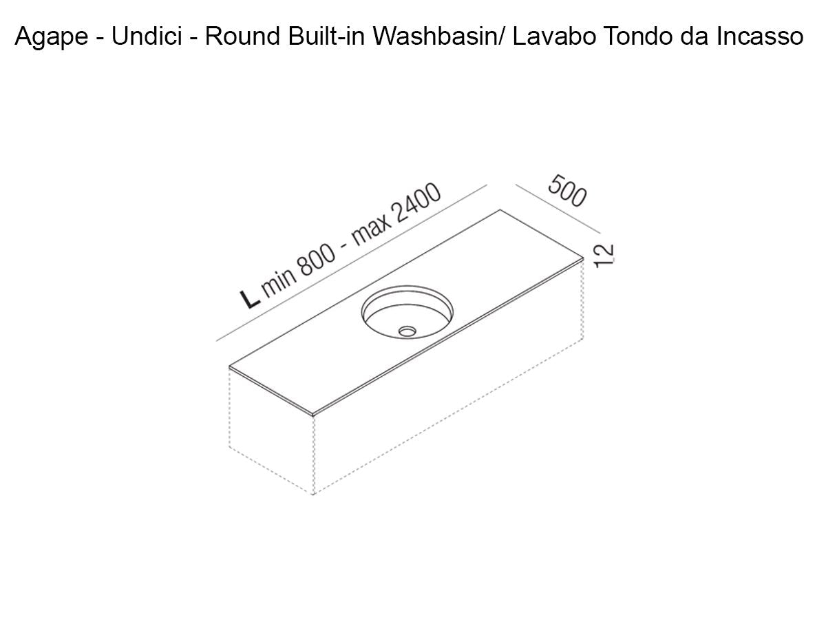 Agape Undici Lavabo Tondo da Incasso