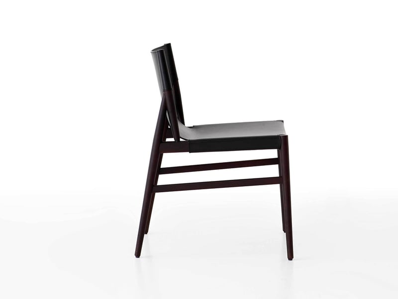 Porro Voyage Sedia - Acero tinto Nero / Cuoio Nero