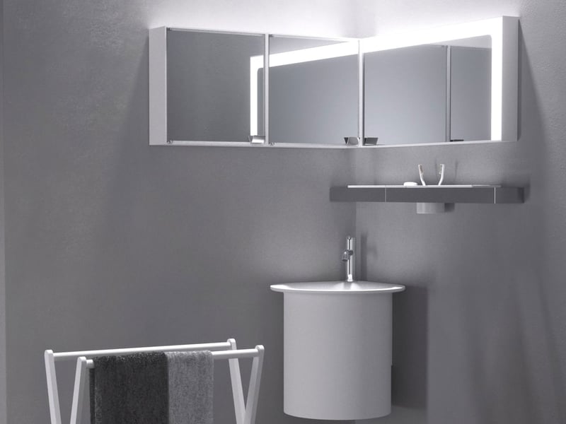 Agape 4x4 Specchio Quadrato Bianco con Contenitore