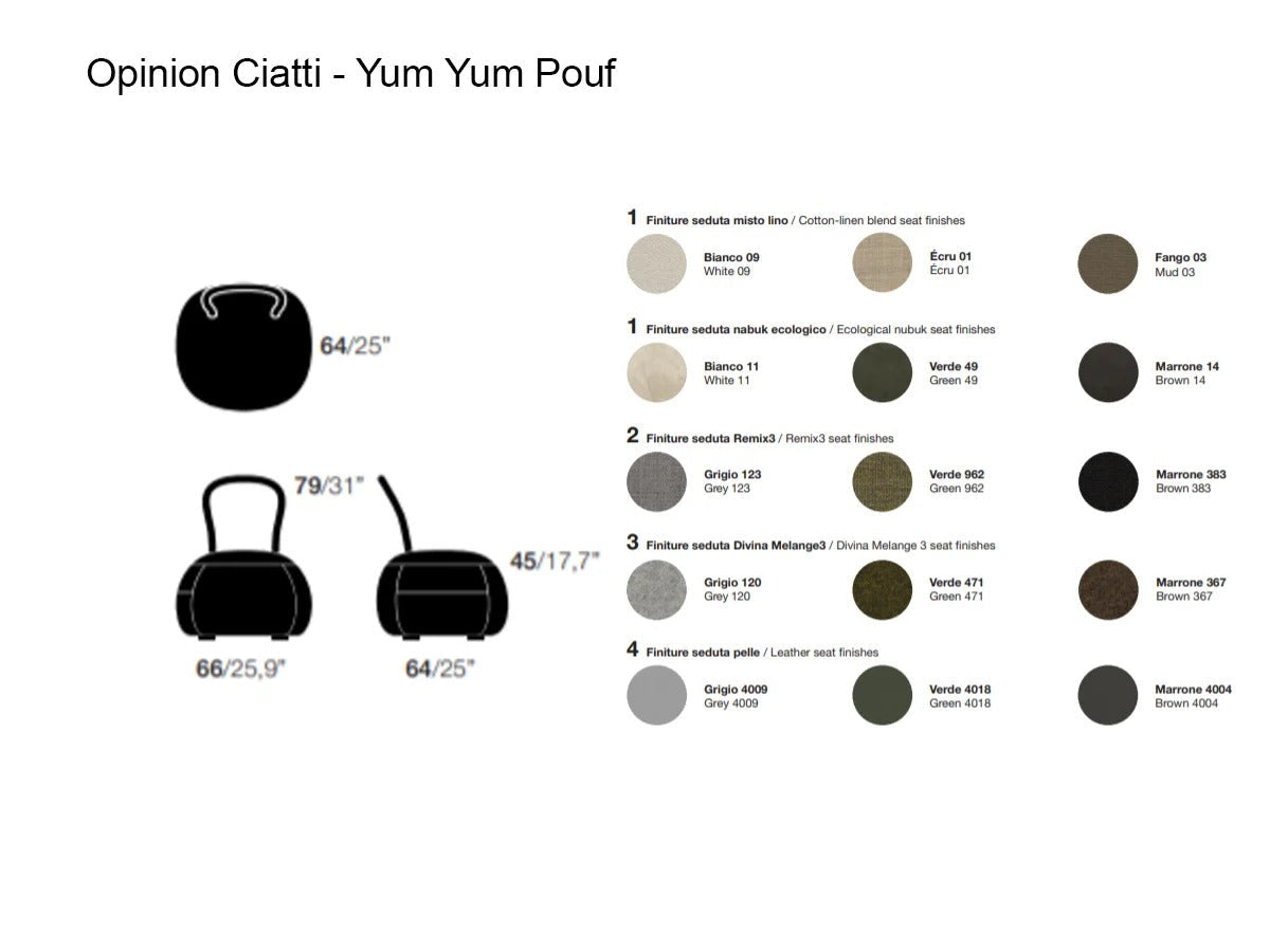 Opinion Ciatti Yum Yum Pouf con Schienale | Il mio negozio